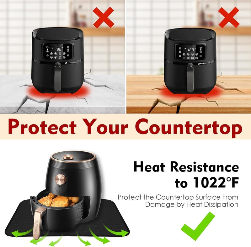 Himake Heat Resistant Mats for Countertop,15x18 in Silicone Heat Resistant Mat for Air Fryer, Fireproof Pad for Coffee Maker,Toaster, Oven, Kitchen Countertop Protector Compatible with Ninja,COSORI, 2PCS - Image 5